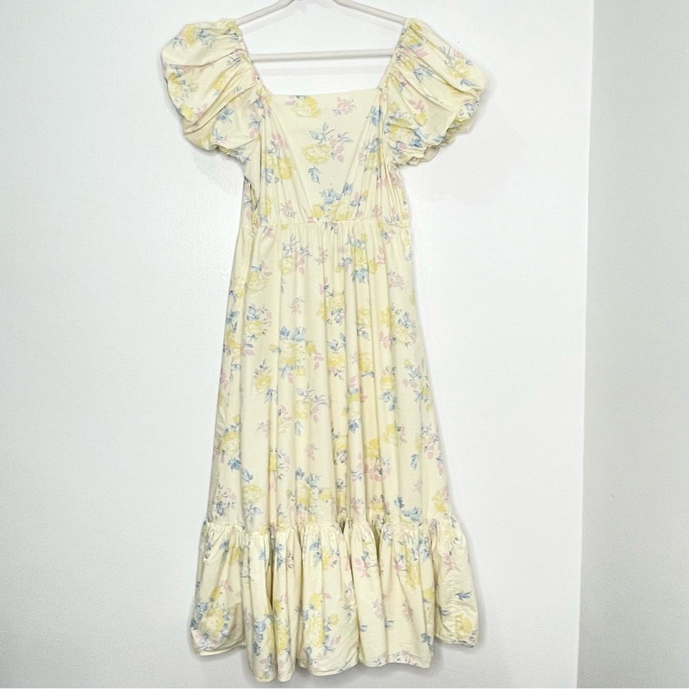 LoveShackFancy x Target Yellow Puff Sleeve Maxi Dress Size 6 - Picture 7 of 8